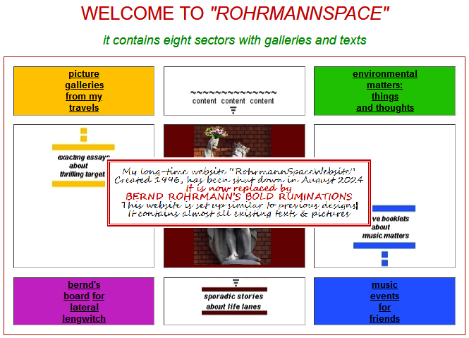 Info about old RohrmannSpace website is shut down and replaced with a new BRBR website