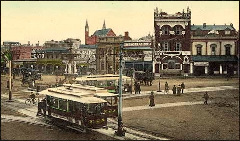 Bendigo historic view with trams