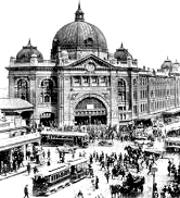 Early picture of Flinders station
