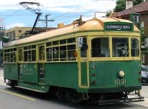 Melbourne tram green