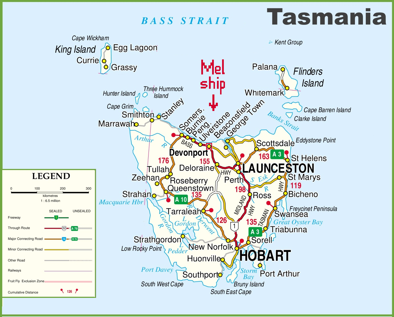 Tasmania map