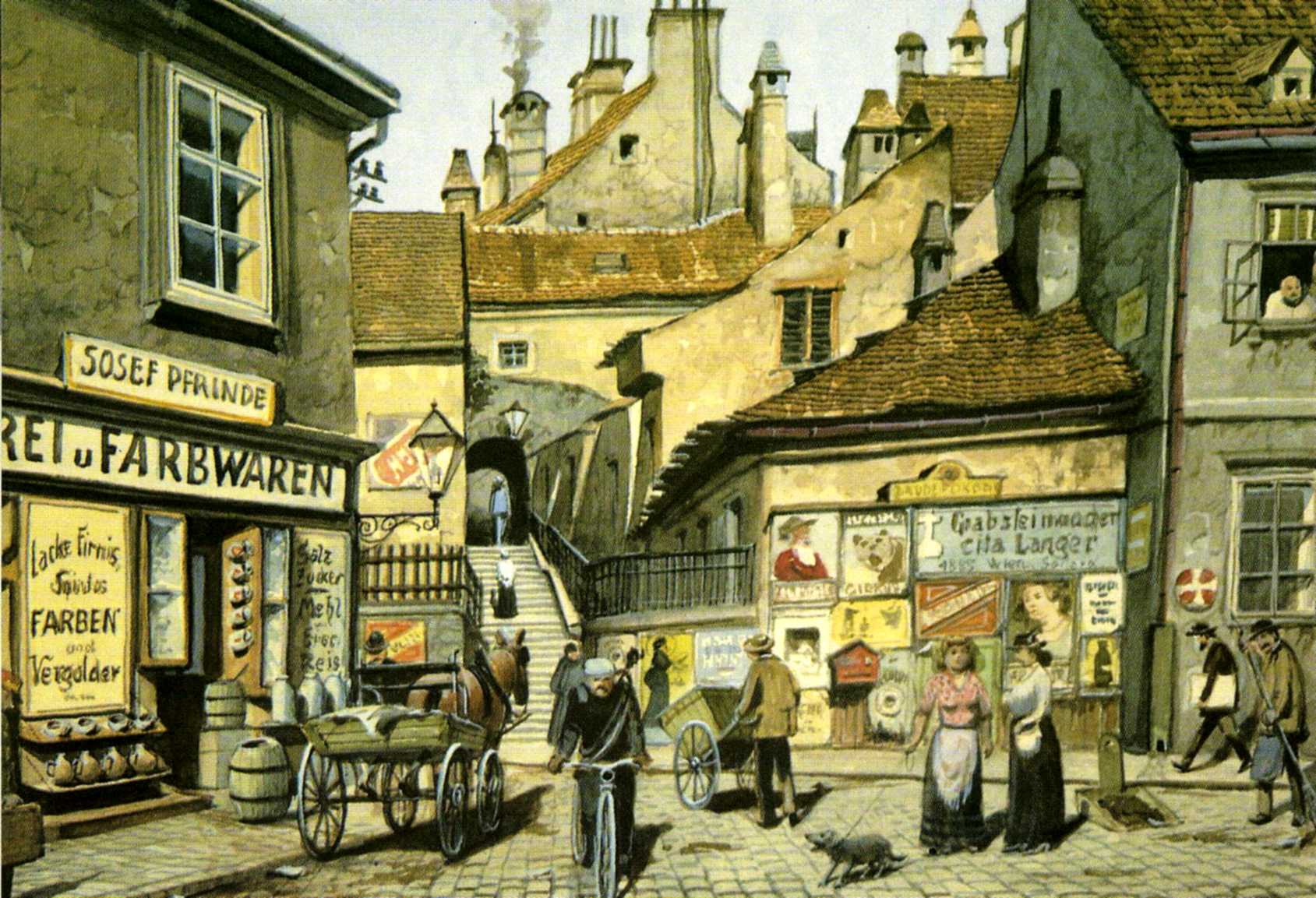 Wien historic street painting