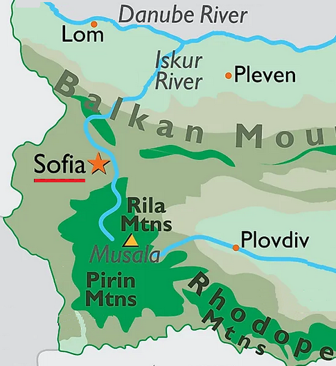 Sofia area map