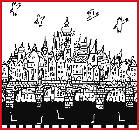 Prague famous view drawing