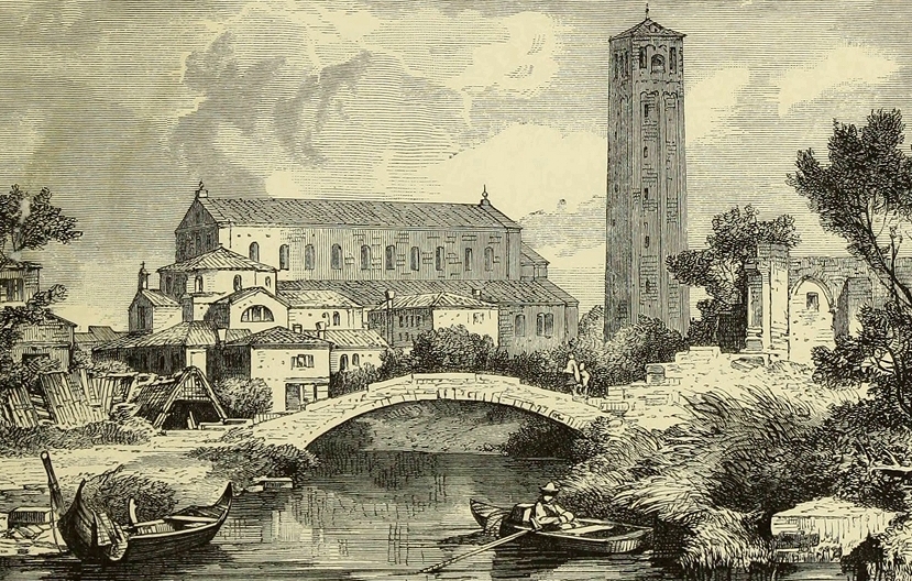 Historic painting of cathedral