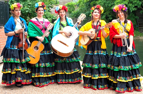 Puebla traditional dress musicians