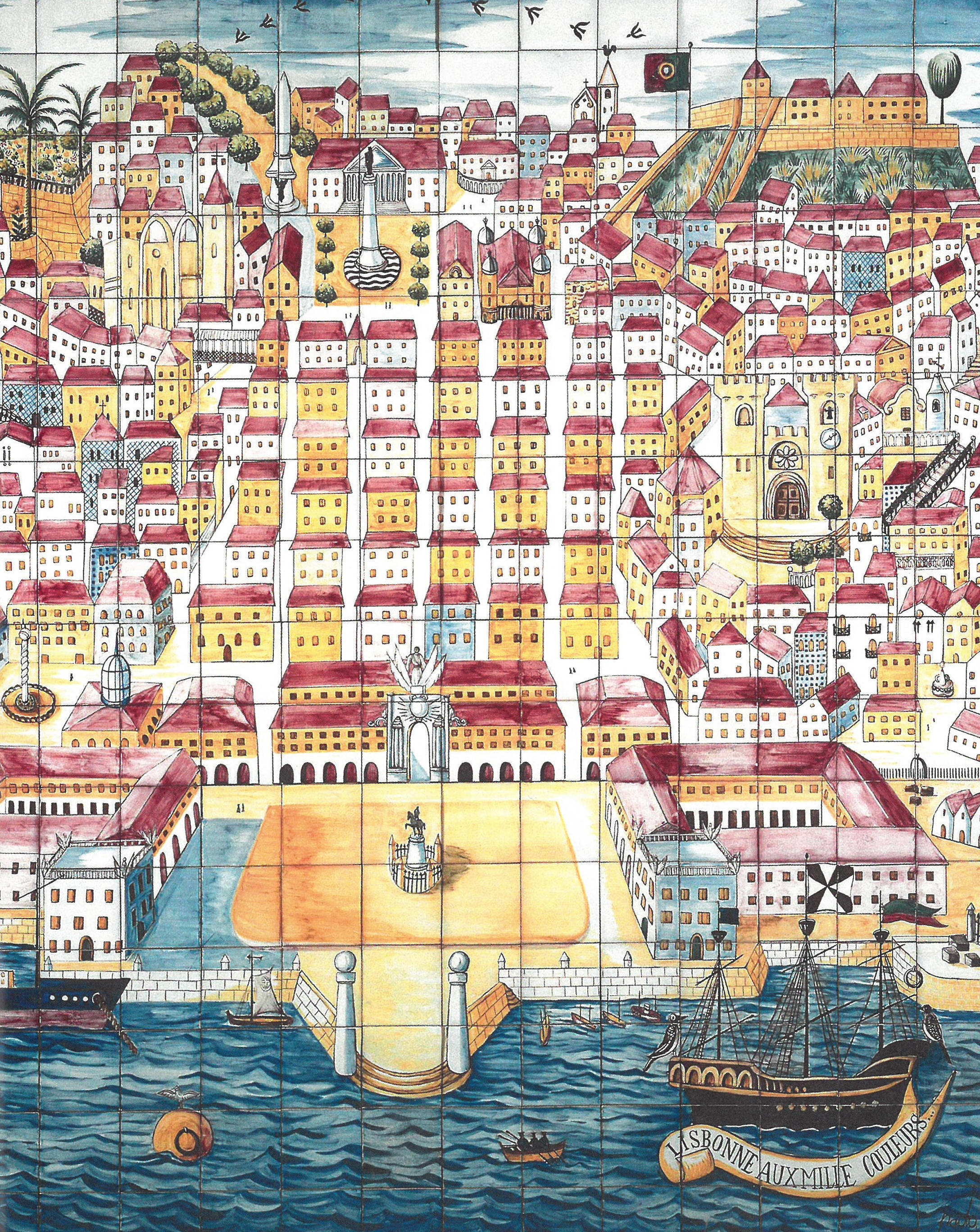 Lisbon views in azulejos