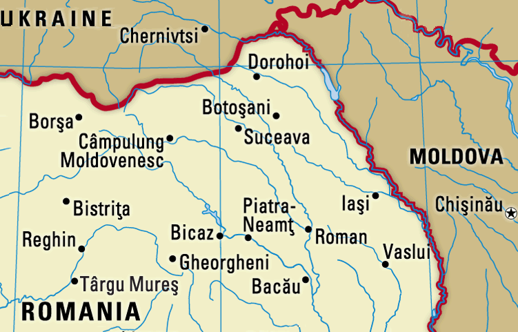Romania map north east