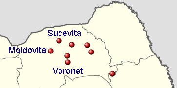Map with location of painted churches