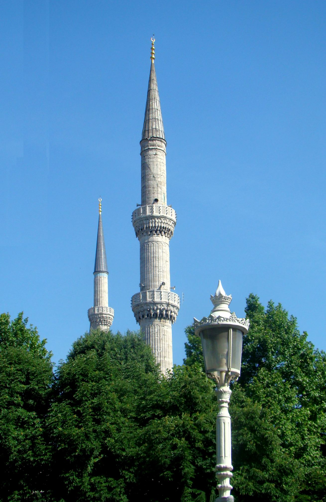 minarettes and street lantern
