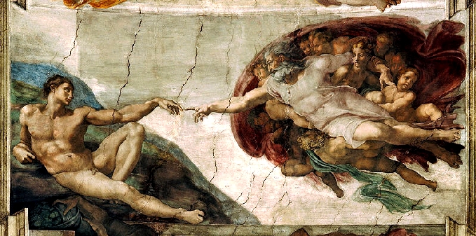 Sistine chapel painting creation of Adam